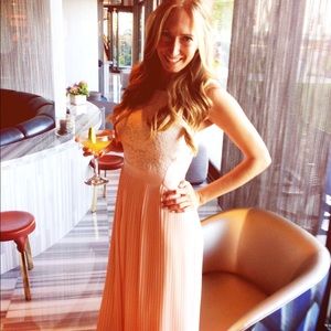 Ted Baker Bai Pink Lace/Pleated Reversible Gown 1